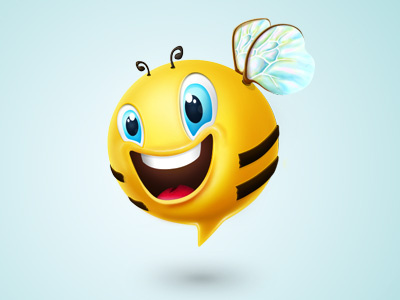 Bee icon bee bug fly happy icon yellow