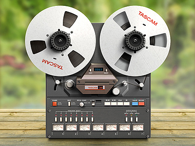 Recorder Tascam 38 cassette icon interface knob music process recorder tascam ui