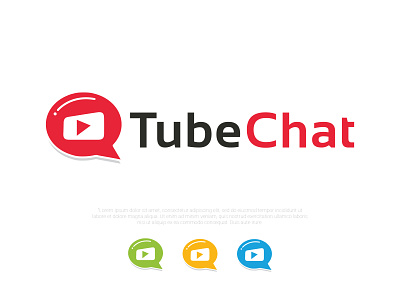 Tube Chat Logo Design best logo bubble chat chatting chatting logo completed logo hi tech inbox logo professional professional logo red talk talking tube tube chat unique video youtube