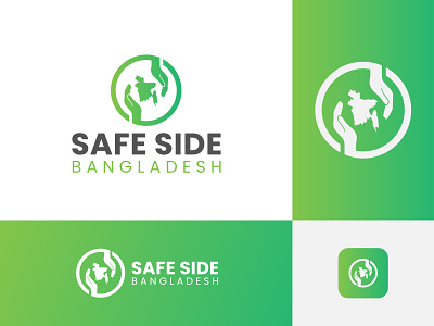 Safe Side Logo Design bangladesh bangladesh map bangladeshi bd bd map branding business hand hands logo marketing online safe safe side shopping