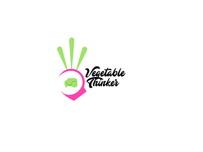 Vegetable Thinker branding design flat illustration logo type