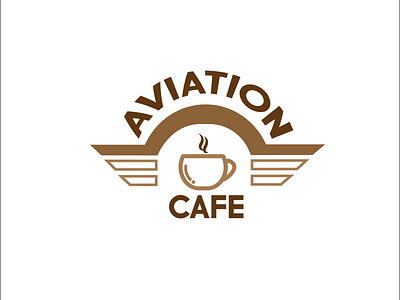 Aviation Cafe branding design flat illustration logo type