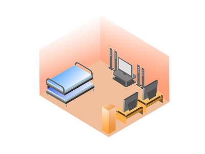 Isometric rumah design flat illustration