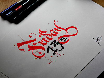 Friday 13th calligraphy