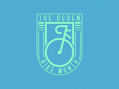 Ogden Bike Month art deco bike branding deco logo retro shield simple