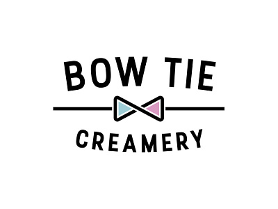 Bow Tie Creamery Logo bow tie clean clean logo ice cream logo simple simple logo