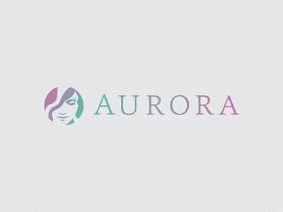 Aurora Logo face female flat hair logo simple woman women