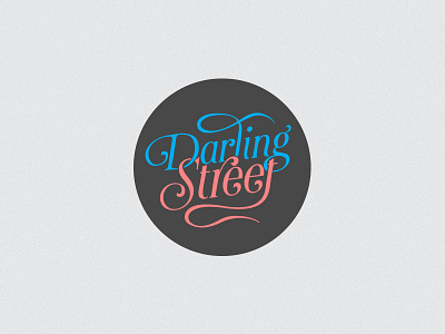 Darling Street Logo circle cursive flat design logo simple stamp sticker