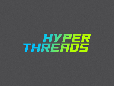 Hyperthreads Logo block bold branding fast flat font italic logo logotype simple