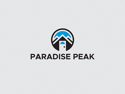 Paradise Peak Logo circle design door flat logo mountains property window