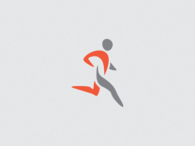 Peak Performance Icon athletic design flat icon logo marathon runner sprinter