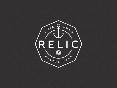 Relic Badge anchor badge design flat line logo outline relic simple thin