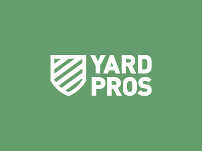 Yard Pros Logo bold flat lines logo shield simple stripes work yard