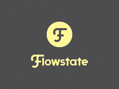 Flowstate Logo circle cursive custom font design f logo rounded sans serif