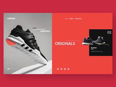Future concept design for an Adidas online store design flat ui ux web