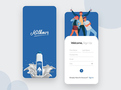 Milk Subscription App Design android app app app design application concept delivery delivery app design design illustration ios app milk milk delivery app
