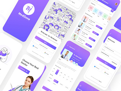 Doctor Appointment Booking App Design android app app development app development company booking app clear design concept doctor app doctor appointment illustration ios app mobile app mobile app design ui uidesigns