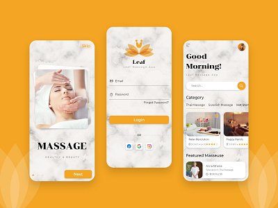 Massage Booking App Design app design ui ux application design booking app concept art concept design massage mobile app design mobile app development mobile apps salon app