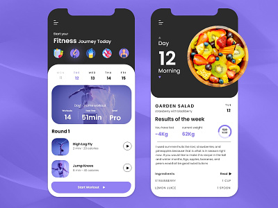 Home Workout & Diet App Design