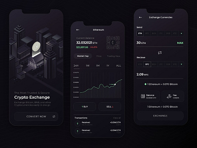 Cryptocurrency Exchange App Design