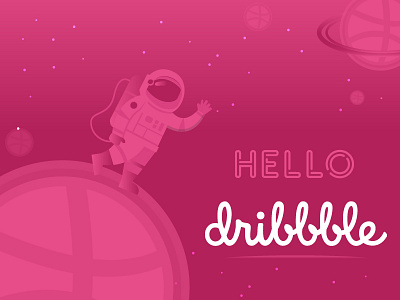 Hello Dribbble debut debutshot design digitalart graphic design hello dribble illustration space typography vector