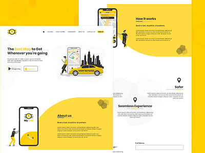 Taxi Booking Landing Page concept concept design illustration landing page design taxi taxi web ui ux vector