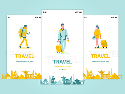 Travel App On-Boarding Concept app concept design illustration ios app travel travel app ui ux vector