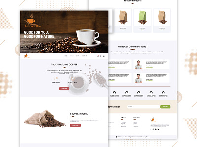 Coffee Website Design Concept coffee website concept design illustration ui ux vector web design website website concept website design