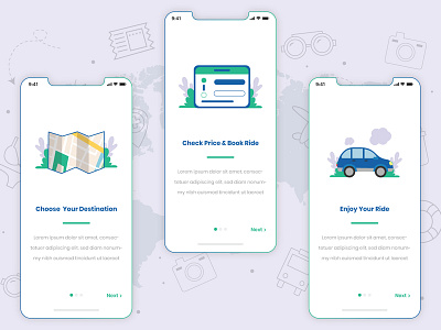 Taxi booking app concept