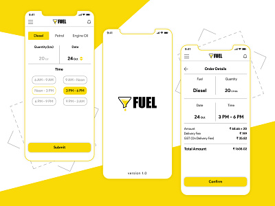 On Demand Fuel Delivery App Design Concept app branding case study colorful delivery delivery service energy fuel fueldeliveryapplication icons oil ondemandfuelapp