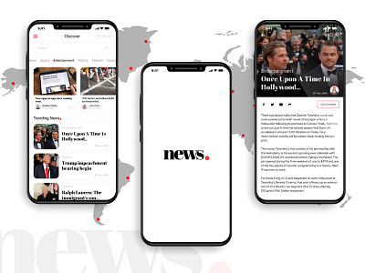 News Feed App design landing page mobile news mobileappdesign newsapp newsfeed newsfeed app design ondemandappdesign ui ux vector