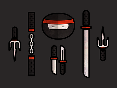 Ninja dagger katana ninja nunchucks