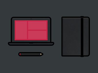 Dribbble essentials essentials macbook moleskin pencil