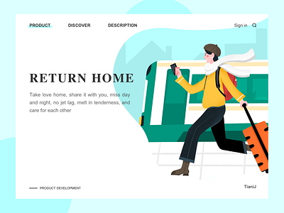RETURN HOME design illustration ui web