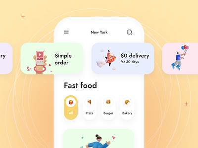 Concept for delivery app 3d app delivery iosbrand mobile ui ux