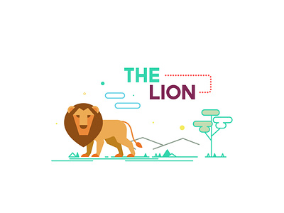 The Lion color design illustration shapes vector