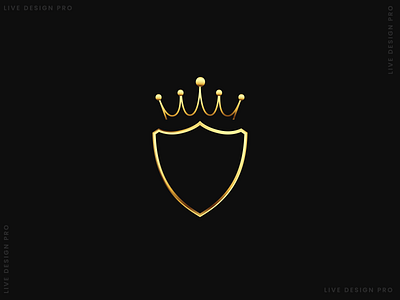 Golden Crown with Shield branding creative design graphic design illustration illustrator logo logo design vector
