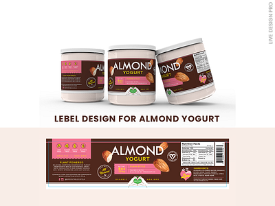 Lebel Design for Almond Yogurt bottle bottle label design branding design graphic design label design nutrition packing printable product product label product packaging