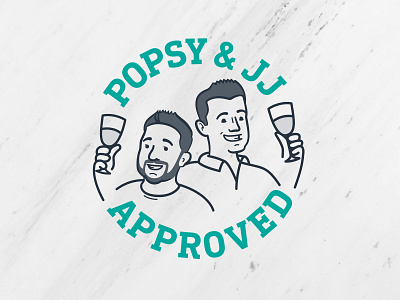 Popsy & JJ branding character design flat illustration wine