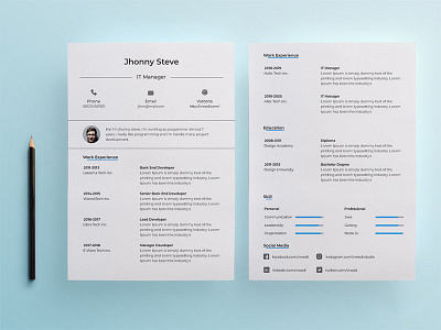 Free IT Manager Resume Template design free resume template freebie freebies psd resume