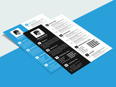 Free CV Resume Template black resume blue resume design free cv free resume free resume design free resume template freebie freebies resume resume design