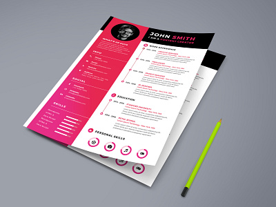 Free A4 PSD Resume Template