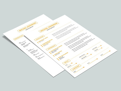 Free Two Pages Resume Template curriculum vitae design free cv template free resume template freebie freebies minimal resume resume two pages resume