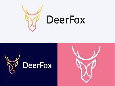 Deer+Fox logo deer logo fox logo logodesign