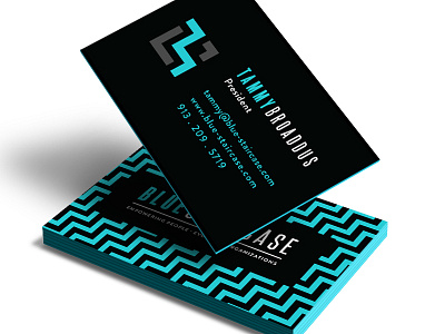 blue staircase branding project branding business card logo modern