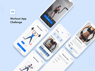 Workout App app application challenge illustration light mobile modern ui ui ux workout