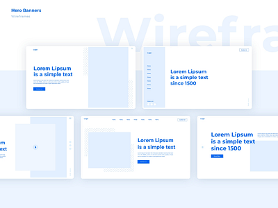 Hero Banners Wireframes banner clean design design process hero banner minimal ui ux web wireframes