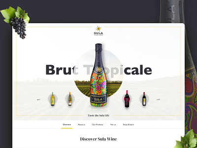 Wine Website bottle branding desktop sula uiux vineyard web website wine wines