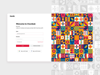 Chumbak Login/Register Screen