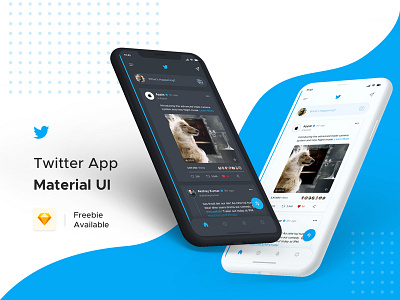 Twitter App Redesign - Light & Dark Theme app clean design dark theme ios light theme mockup modern sketch social media twitter ui ux